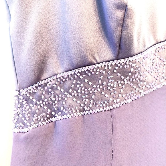 Lavender Empire Waist Prom Gown - Picture 2 of 8